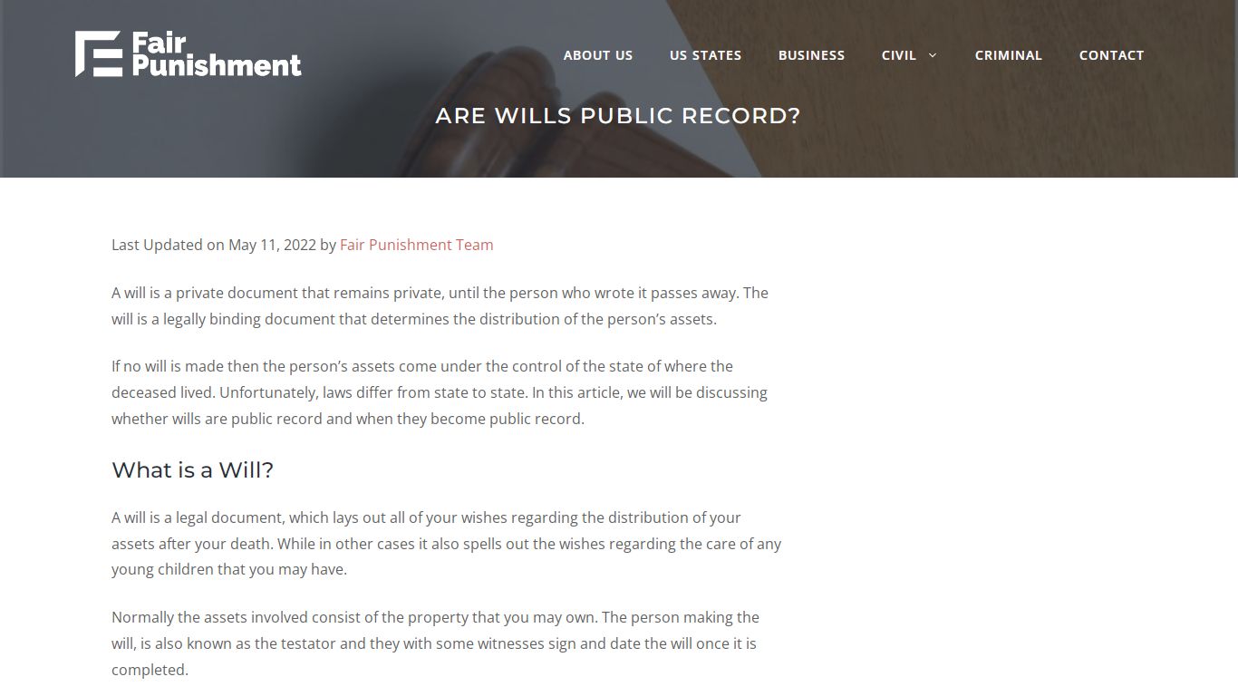 Are Wills Public Record? - Fair Punishment